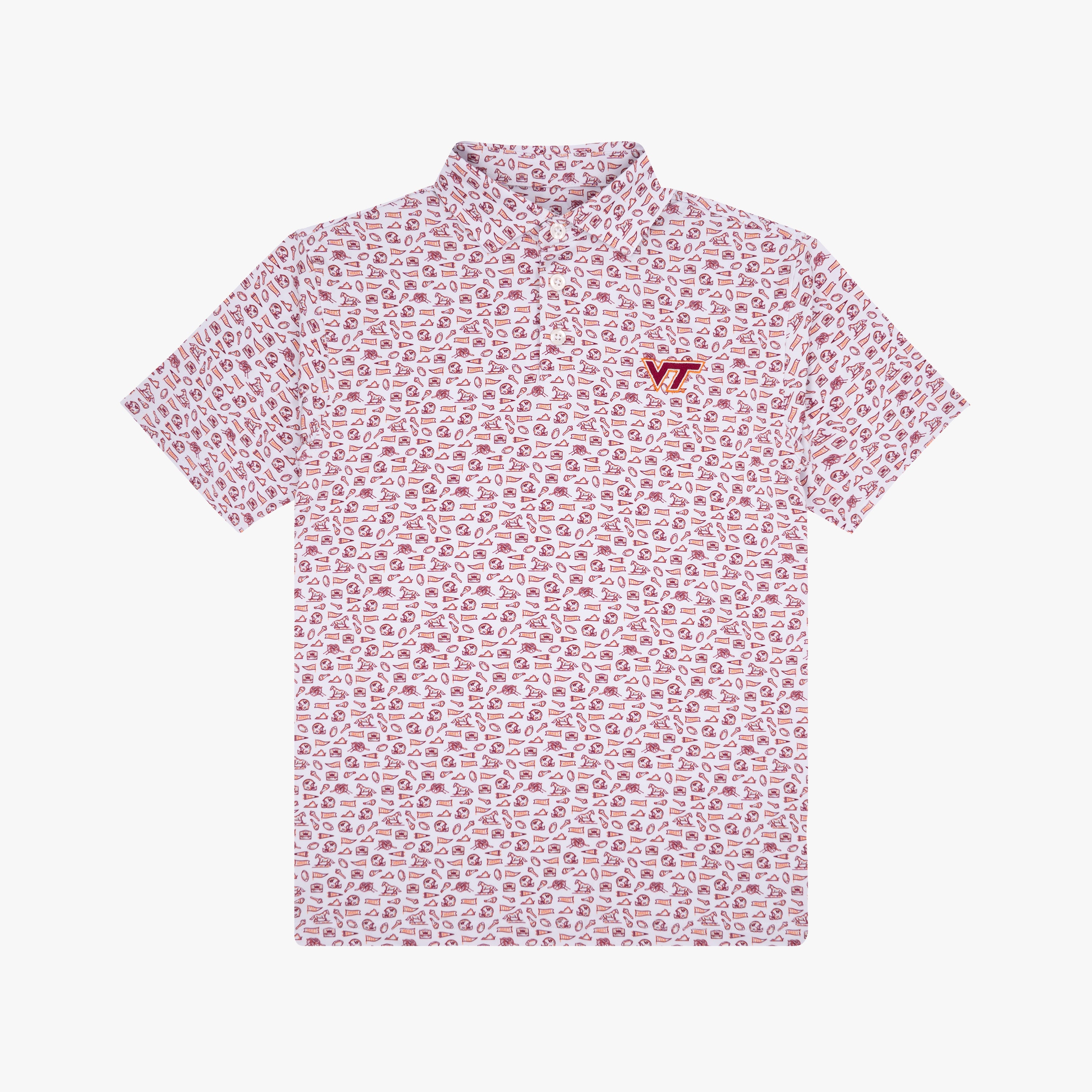 The Youth Virginia Tech Gameday 2.0 | Collegiate Polo | The Virginia Tech Gameday 2.0 - White/Dark Maroon - 1