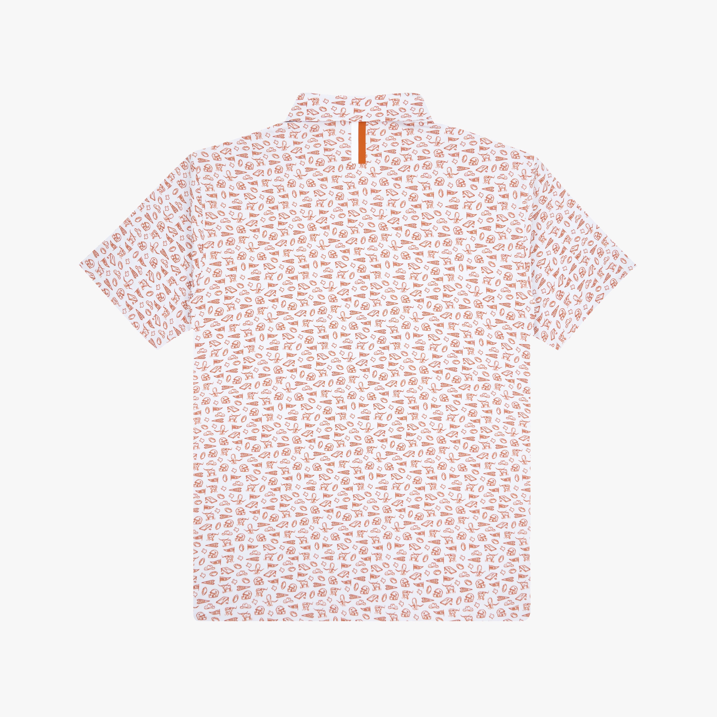 Alternative view of The Youth Texas Gameday 2.0 | Collegiate Polo | The Texas Gameday 2.0 - White/ Rust Orange - 1