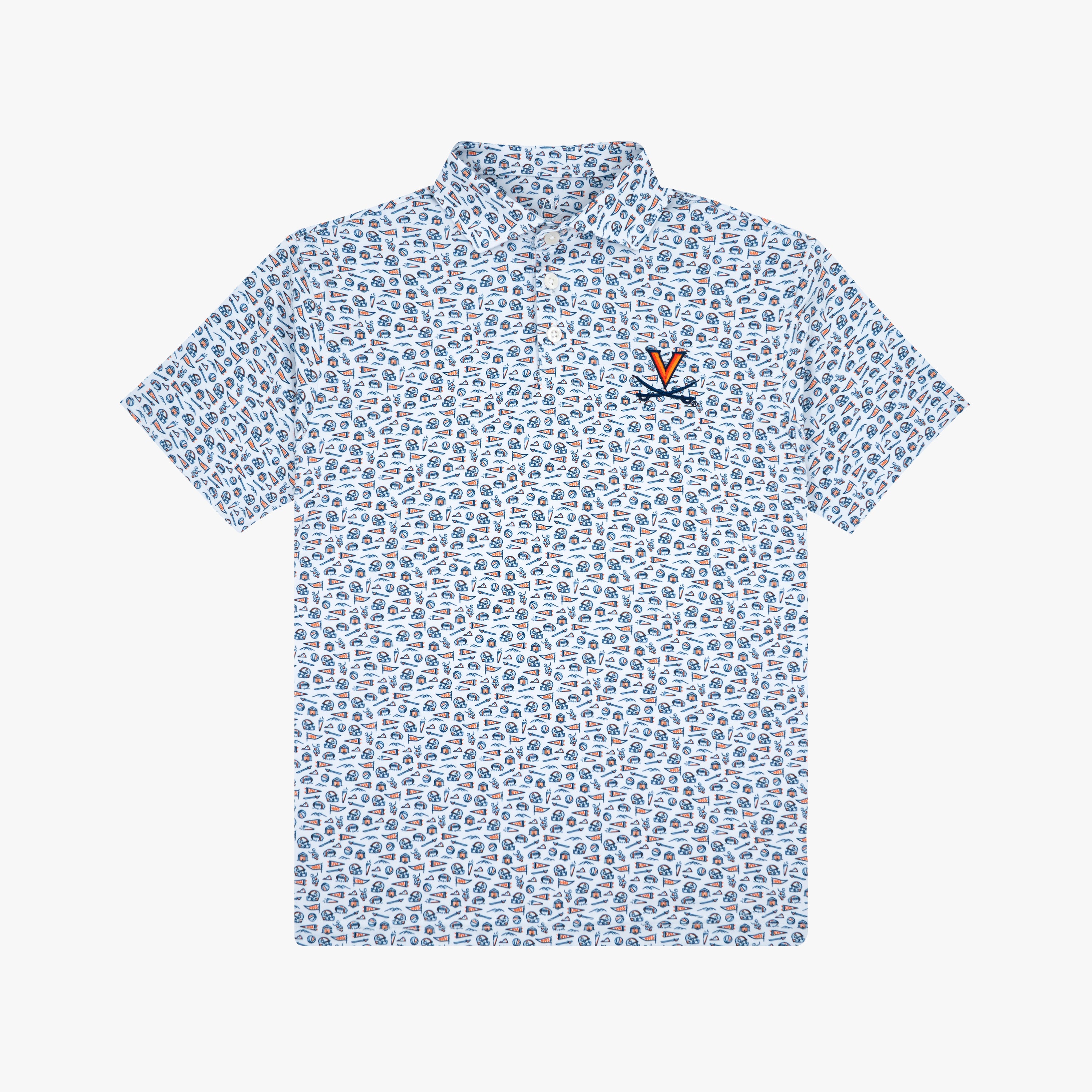 The Youth UVA Gameday 2.0 | Collegiate Polo | The UVA Gameday 2.0 - White/Admiral Navy - 1