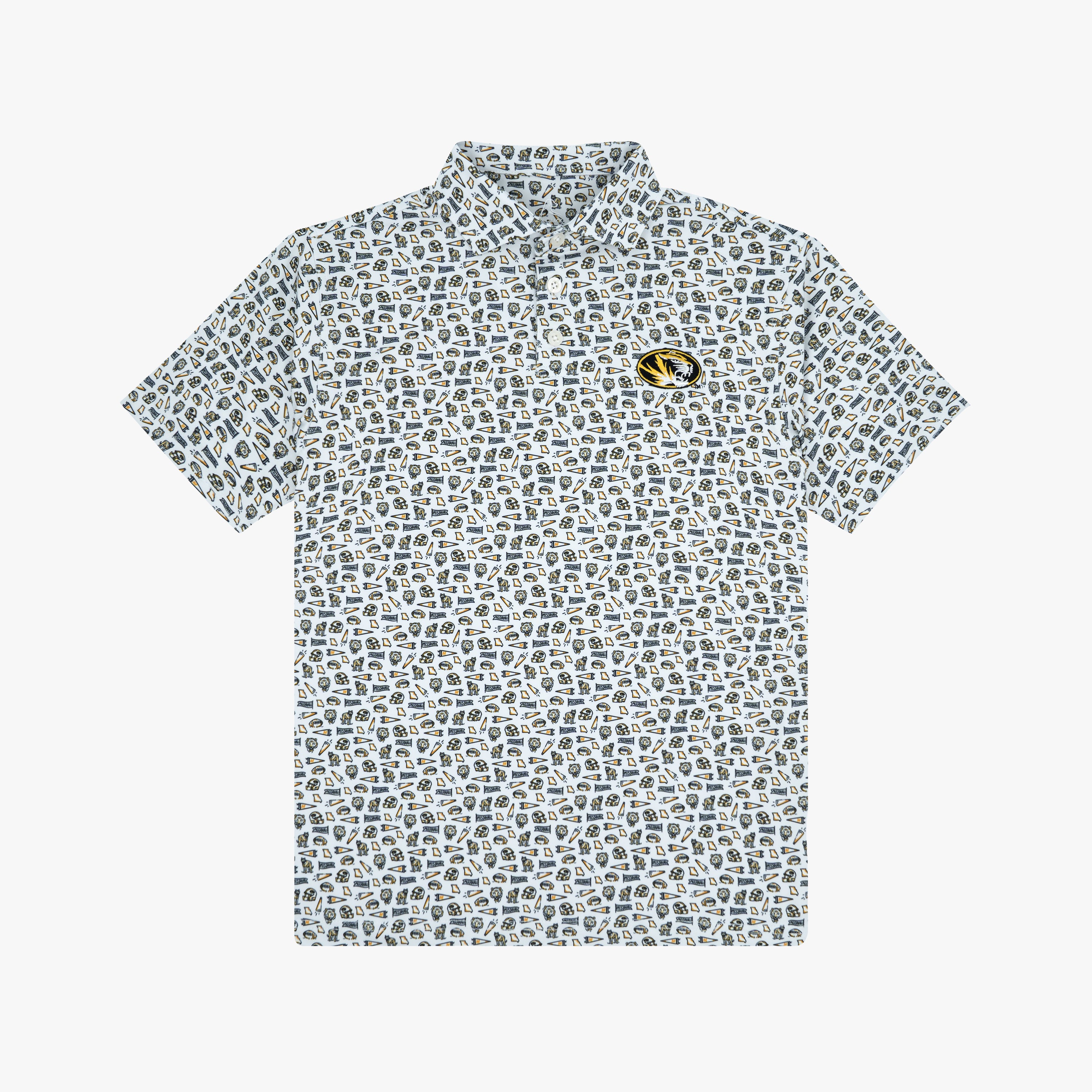 The Youth Mizzou Gameday 2.0 | Collegiate Polo | The Mizzou Gameday 2.0 - White/Black - 1