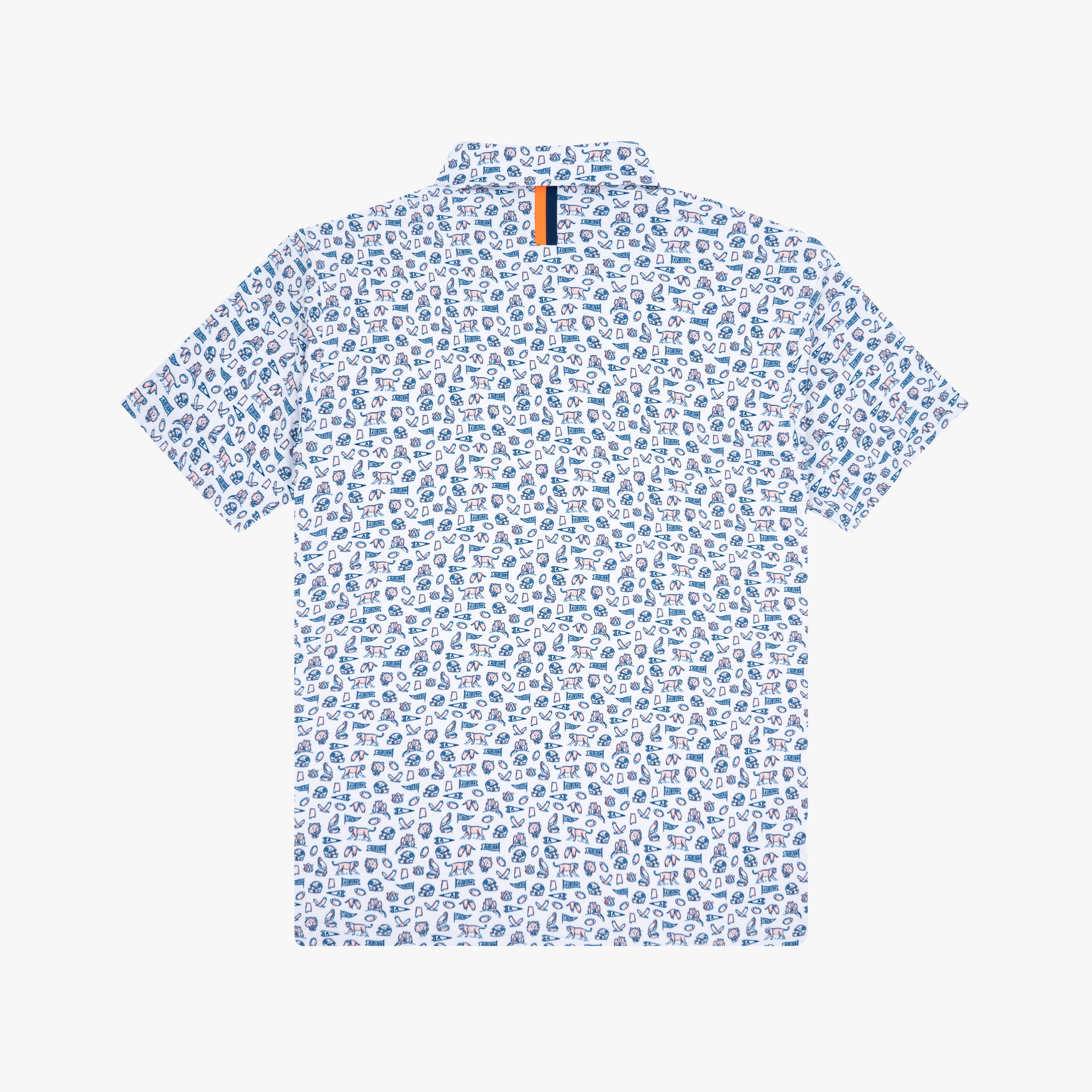 Alternative view of The Youth Auburn Gameday 2.0 | Collegiate Polo | The Auburn Gameday 2.0 - White/Dock Blue - 1