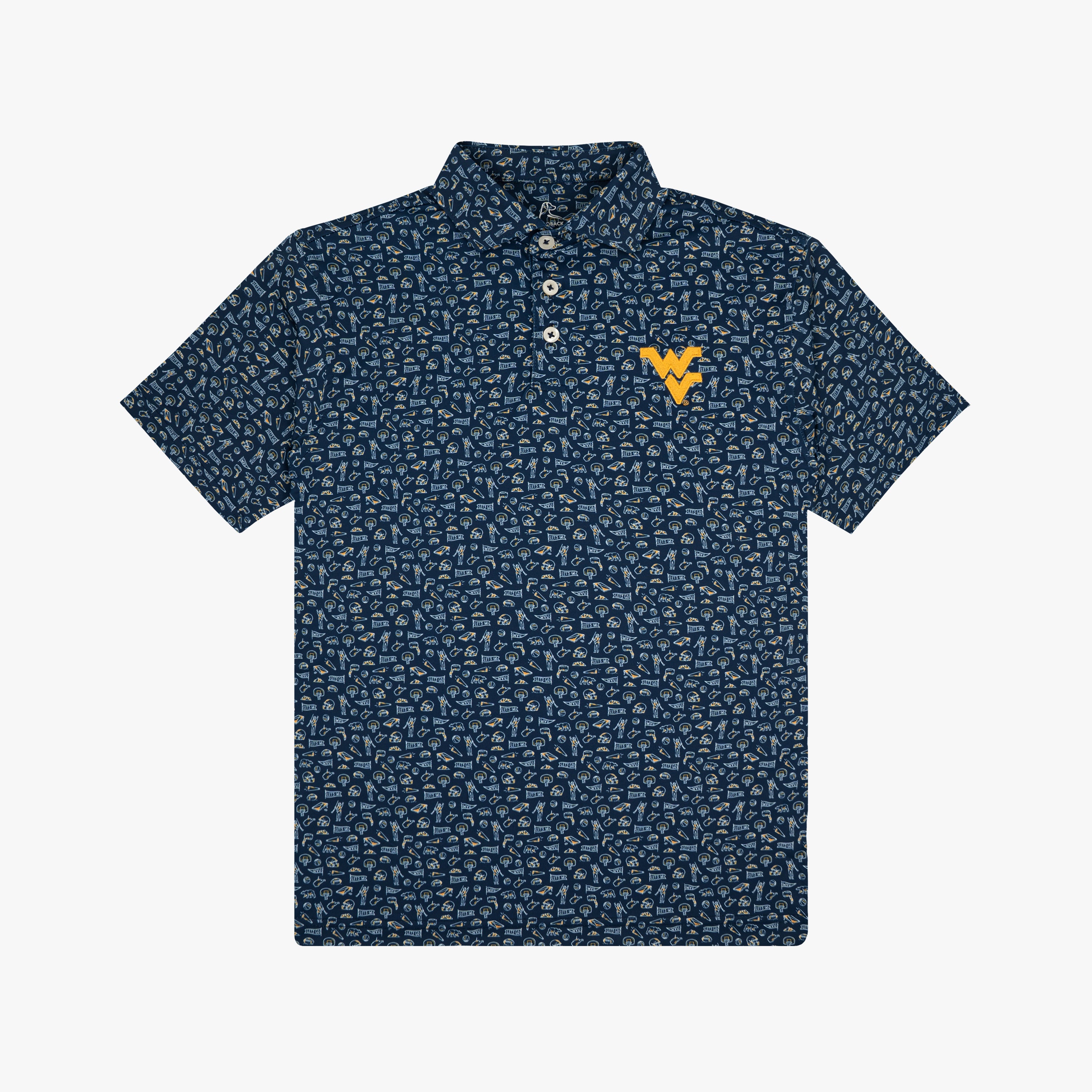 The Youth West Virginia Gameday 2.0 | Collegiate Polo | The West Virginia Gameday 2.0 - Indigo Blue/White - 1